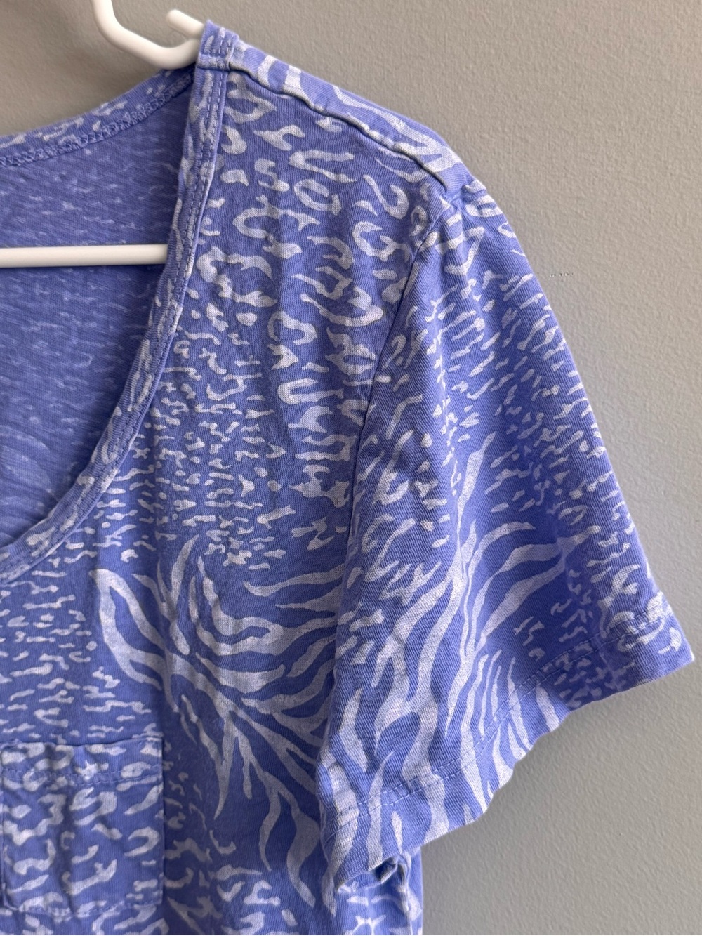 Fresh Produce Purple Animal Print Handkerchief Hem Cotton Tunic Top M - Picture 5 of 7